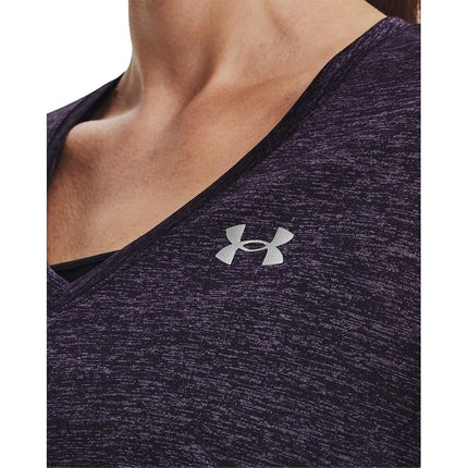 Under Armour Ua Twist Tech™ Women's Short-Sleeved V-Neck T-Shirt, Tux Purple, 1258568-544, XS