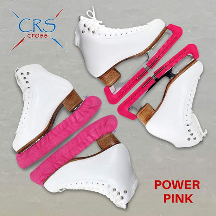 CRS Cross Skate Guards, Soakers and Towel Gift Set - Ice Skating Guards and Soft Skate Blade Covers for Figure Skating or Hockey (Power Pink, Large)