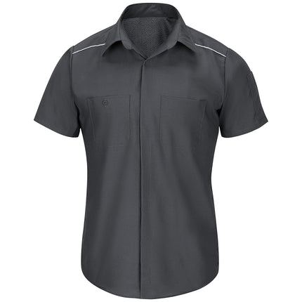 Red Kap Men's Short Sleeve Pro Airflow Work Shirt, Charcoal, XX-Large, Charcoal, XXXL