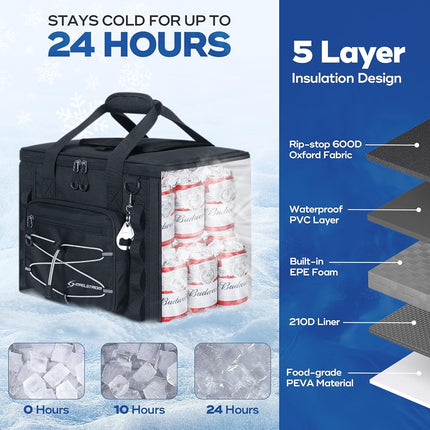Maelstrom 30Can Collapsible Soft Cooler Bag, Leakproof Insulated Ice Chest