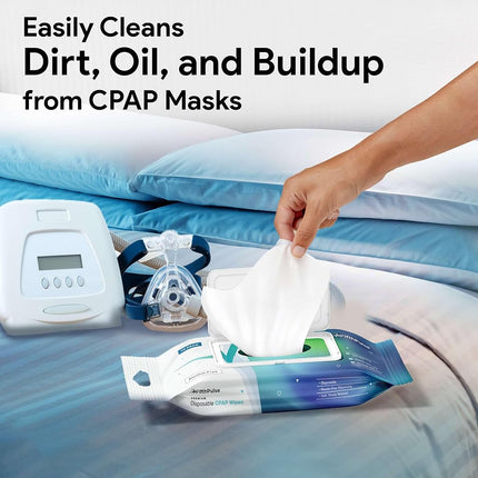CPAP Mask Wipes - 350 Pack of Disposable CPAP Cleaner Wipes - Unscented, Aloe Infused, and Alcohol Free