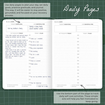 Clever Fox Addiction Recovery Journal – Addiction Treatment Planner & Workbook – Daily Sobriety Journal for Recovery Progress, A5 (Dark Green)