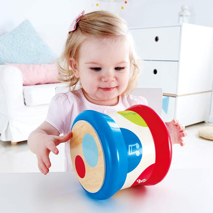 Hape Baby Drum | Colourful Rolling Drum Musical Instrument Toy for Toddlers 6 months and up | Rhythm & Sound Learning, Battery Powered