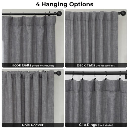 HPD Half Price Drapes Cortinas de oscurecimiento de lino sintético texturizado para dormitorio de 108 pulgadas de largo (1 panel), cortinas de 50 W x 108 L para la decoración del hogar en sala de estar, gris blazer