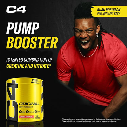 C4 Original Pre Workout Powder Cherry Limeade | Vitamin C for Immune Support | Sugar Free Preworkout Energy for Men & Women | 150mg Caffeine + Beta Alanine + Creatine | 30 Servings