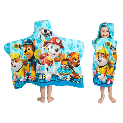 Toalla con capucha de felpa de algodón suave Franco Kids Bath and Beach, 24" x 50", Paw Patrol Azul