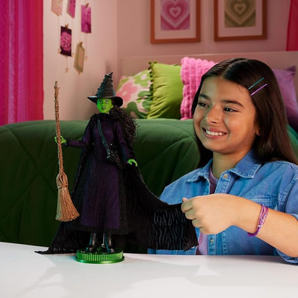 Mattel Universal Wicked Deluxe Elphaba Fashion Doll and Accessories, Movie Inspired Look with Braided Hair and Portability