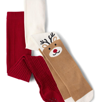 Gymboree Girls And Toddler Tights 2-pack, Reindeer