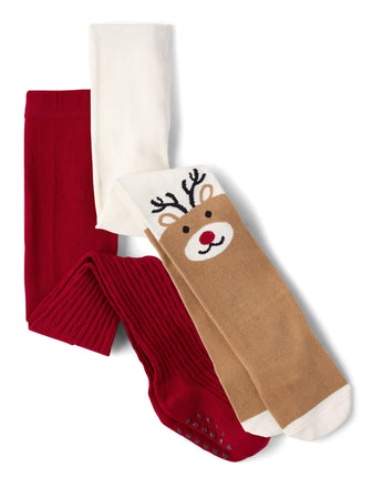 Gymboree Girls And Toddler Tights 2-pack, Reindeer