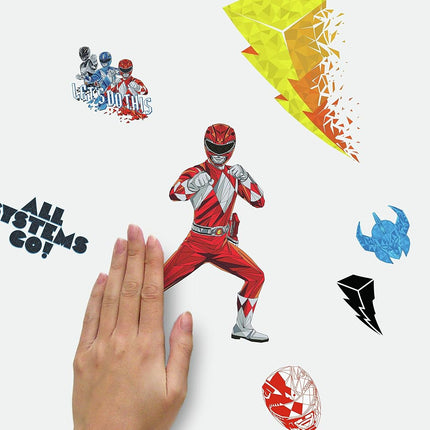 RoomMates RMK4454SCS Power Rangers Peel and Stick Wall Decals, Pink, Red, Blue, Yellow