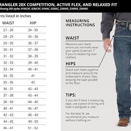 Wrangler Men's 20X 01 Competition Fit Jeans, Barrel, 36W x 38L