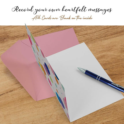Dessie Different Blank Greeting Cards With Colored Envelopes and Gold Seals, 4x6 Inch, 50 Blank Cards