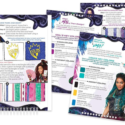 Make It Real - Disney Descendants 3 Sketchbook. Fashion Design Drawing and Coloring Book for Girls. Includes Evie and Descendants 3 Sketch Pages, Stencils, Stickers, and Design Guide