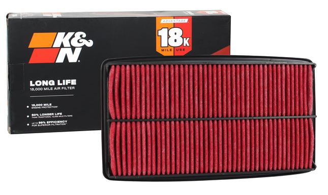 K&N Engine Air Filter: Long Life 18,000 Mile Repla