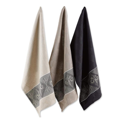 DII Cotton French Jacquard Dish Towels, Set of 3, Decorative Tea Towels for Everyday Kitchen Cooking and Baking-French Macaroons