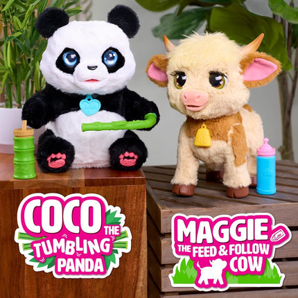 Just Play furReal Maggie the Feed & Follow Cow, 28 cm Interactive Highland Mini Cow, for Boys and Girls, Ages 4 and Up