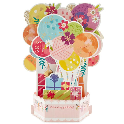 Hallmark Paper Wonder Musical Pop Up Birthday Card (Mylar Balloon Explosion, Plays Happy Birthday)