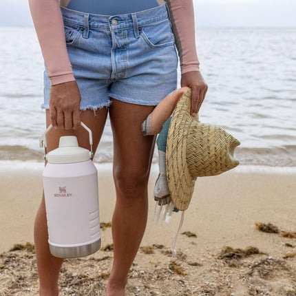 Gourde Stanley IceFlow Fast Flow avec poignée 96 oz | Couvercle à bec incliné à visser | Anti-fuite pour les voyages et le sport | Acier inoxydable isolé | Sans BPA | Frost 2.0