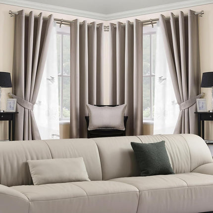 Tringle à rideaux double Mayrhyme en nickel brossé pour baie vitrée d'angle, avec embouts et supports en aluminium, tringles à rideaux doubles pour baie vitrée de 2,5 cm de diamètre, tringle à rideaux double réglable sur 2 côtés de 81 à 218 cm