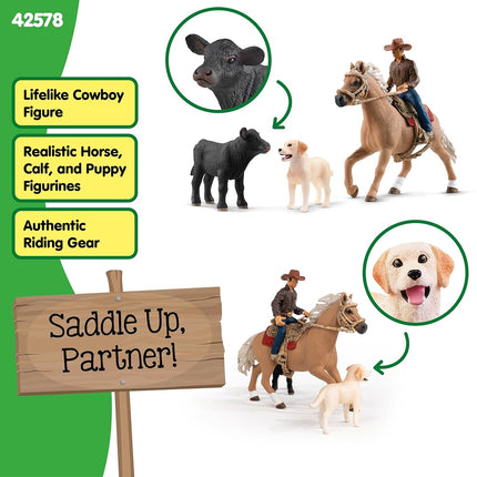 Schleich Farm World - 6Pc Western Riding Adventures - Kids Ages 3+ | 42578
