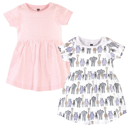 Hudson Baby Baby Girls' Cotton Dresses, Pink Safar