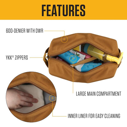 Carhartt Durable Travel Kit, Organize Essentials W/the Water Resistance Toiletry Bag, Gravel, One Size, Durable Travel Kit, Organize Essentials W/ the Water Resistance Toiletry Bag