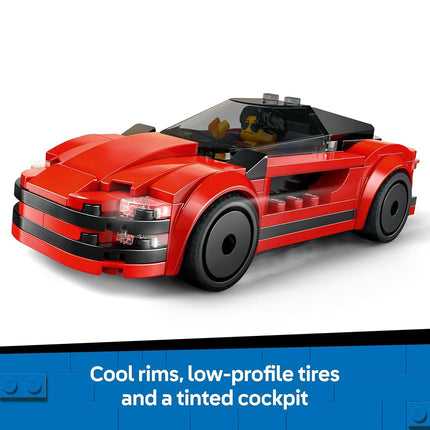 LEGO City Red Sports Car Toy - Race Car Toys for 5+ Year Old Boys & Girls - Educational Gifts for Birthdays & Holidays - Includes a Driver Minifigure & Accessories - 60448