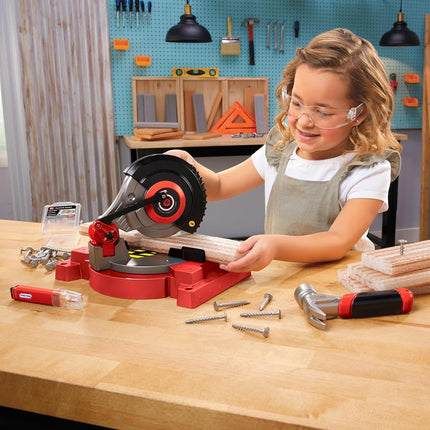 little tikes Creative Construction Power Cuts Set - Includes 6 Accessories, Pretend Play Construction Set, Suitable for Boys and Girls Ages 3+ Years