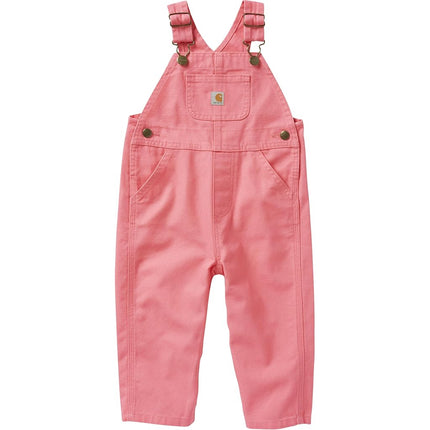 Carhartt Baby Girls' Canvas Bib Overalls (Lined and Unlined) Pink Lemonade, 9 Months