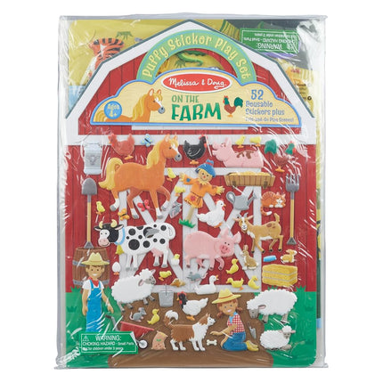 Melissa & Doug Puffy Sticker Activity Books Set - Farm, Safari, and Chipmunk