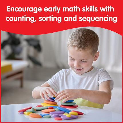 Rainbow Pebbles | Set of 36 + 40 Activities | The Original Sorting and Stacking Stones | Early Maths Resource