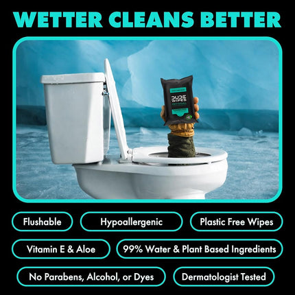 DUDE Wipes - Flushable Wipes Travel Pack - 6 Pack, 108 Wipes - Mint Chill Extra-Large Adult Wet Wipes - Vitamin-E, Aloe Vera, Eucalyptus, and Tea Tree Oils - Septic and Sewer Safe Butt Wipes