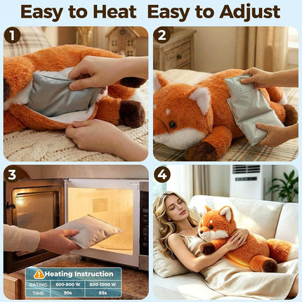 Mewaii Weighted Teddy Fox Plush, Heat & Cool, 2.3kg