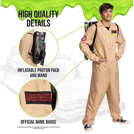 Disguise unisex-adult Ghostbusters Costume Outfit, Official Deluxe Ghostbuster Jumpsuit, As Shown, Size Extra Large (50-52)