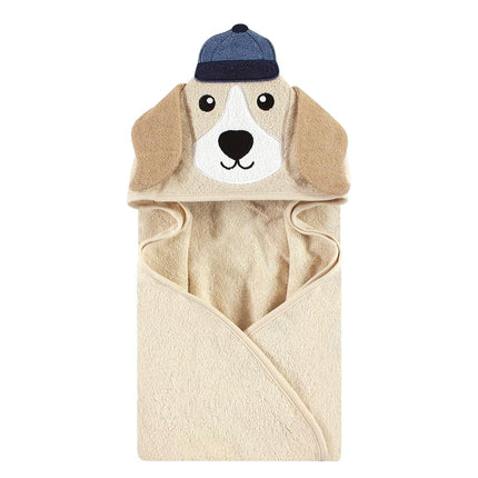 Hudson Baby Unisex Baby Cotton Animal Face Hooded Towel, Baseball Dog, One Size