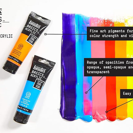 Liquitex BASICS Acrylic Paint Set, 72 x 22ml (0.74-oz) Tube Paint Set