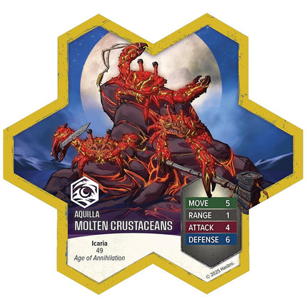 Renegade Game Studios | Heroscape BT Molten Crustaceans & Tanuki Trickster | Miniature Game Army Expansion | 5 Unpainted Figures, Dual Squad Play & Lava Terrain | 2–4 Players | 60–120 Minutes