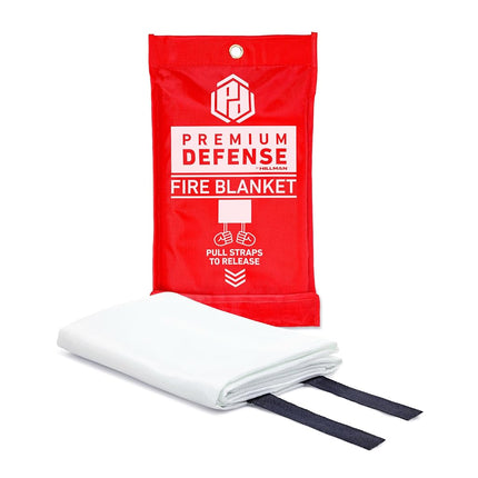 Premium Defense Emergency Fiberglass Fire Blanket, 40” x 40”, 1 Pack
