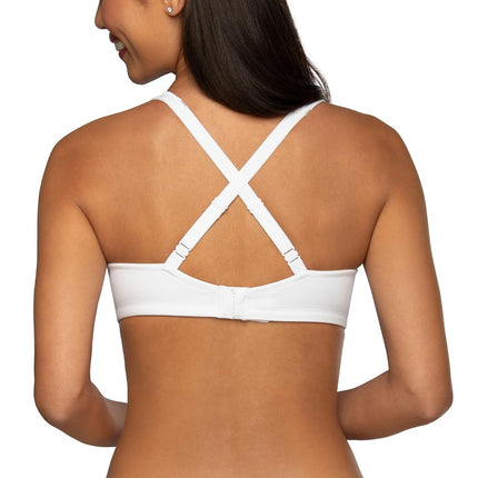 Vanity Fair Women's Bra with 2-Way Convertible Straps, Body Caress Full Coverage, Lightly Lined Cups Up to Dd, Wirefree-White, 34B