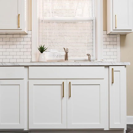 Hickory Hardware Solid Core Kitchen Cabinet Pulls, Luxury Cabinet Handles, Hardware for Doors & Dresser Drawers, 6-5/16 Inch (160mm) Hole Center, Brushed Golden Brass, Skylight Collection(Pack of 1)