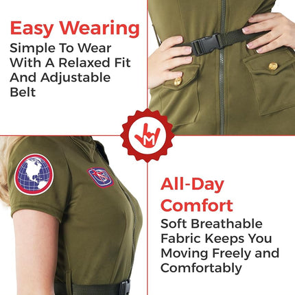 Fun Shack Army Costume Women, Pilot, Halloween Costumes for Women, S