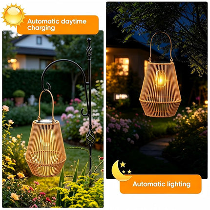 KagoLing 2 Pack Handmade Outdoor Solar Lanterns