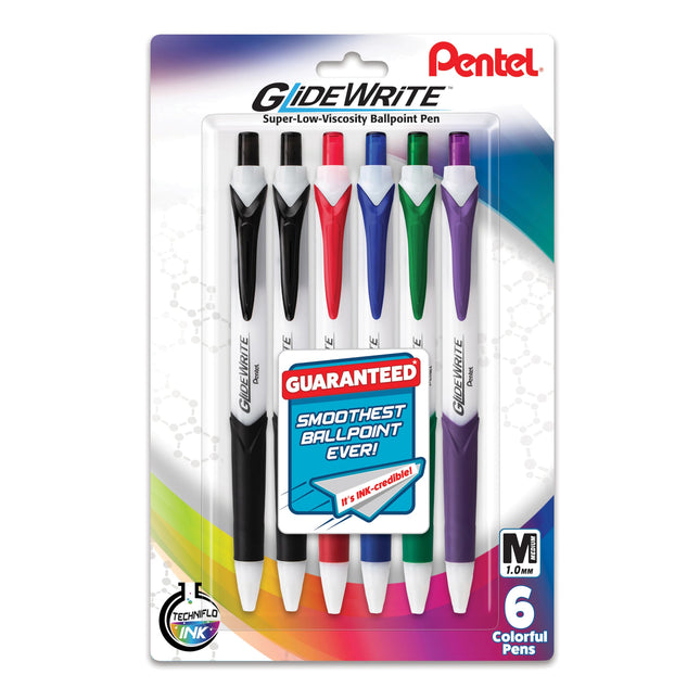 Pentel Pens, GlideWrite Ballpoint Pen with TechniF