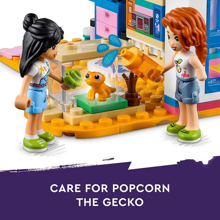 LEGO Friends Liann's Room, Art-Themed Bedroom Playset with Pet Gecko, Liann & Autumn Mini-Dolls, Collectible Toy for Kids, Girls and Boys Aged 6 Plus, Small Gift Idea, 2023 Characters 41739