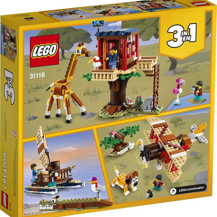 LEGO Creator 3in1 Safari Wildlife Tree House 31116 Building Kit Featuring a House Toy, Biplane Toy and Catamaran Toy; Best Building Sets for Kids Who Love Imaginative Play, New 2021 (397 Pieces)