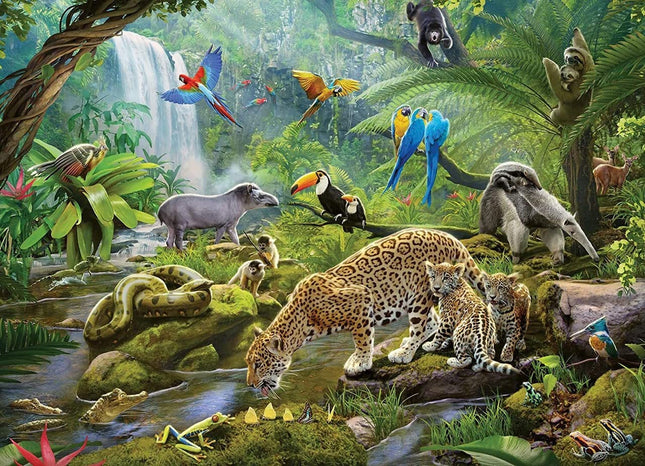 Puzzle Ravensburger de 60 pièces avec des animaux de la forêt tropicale, amusant et éducatif, pièces uniques, durable pour un usage répété, pour les enfants de 4 à 8 ans