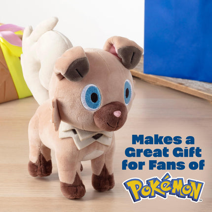 Peluche Pokémon Rockruff de 8" - Con licencia oficial - Figura de la Generación 7 Sol y Luna - Auténtico juguete de perro de peluche suave - Regalo para niños y niñas - 2+