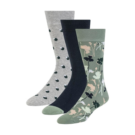 Ted Baker Men's 3 Pack Pattern Crew Dress Socks, I