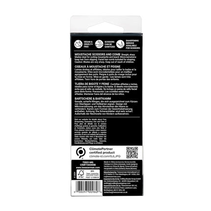 Tweezerman G.E.A.R. Moustache Scissors and Comb Model No. 72031-MG, Black