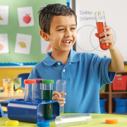 Learning Resources Primary Science Jumbo Test Tubes with Stand, Set of 6 Tubes, Science for Kids, Chemistry Set for Kids, Ages 3+